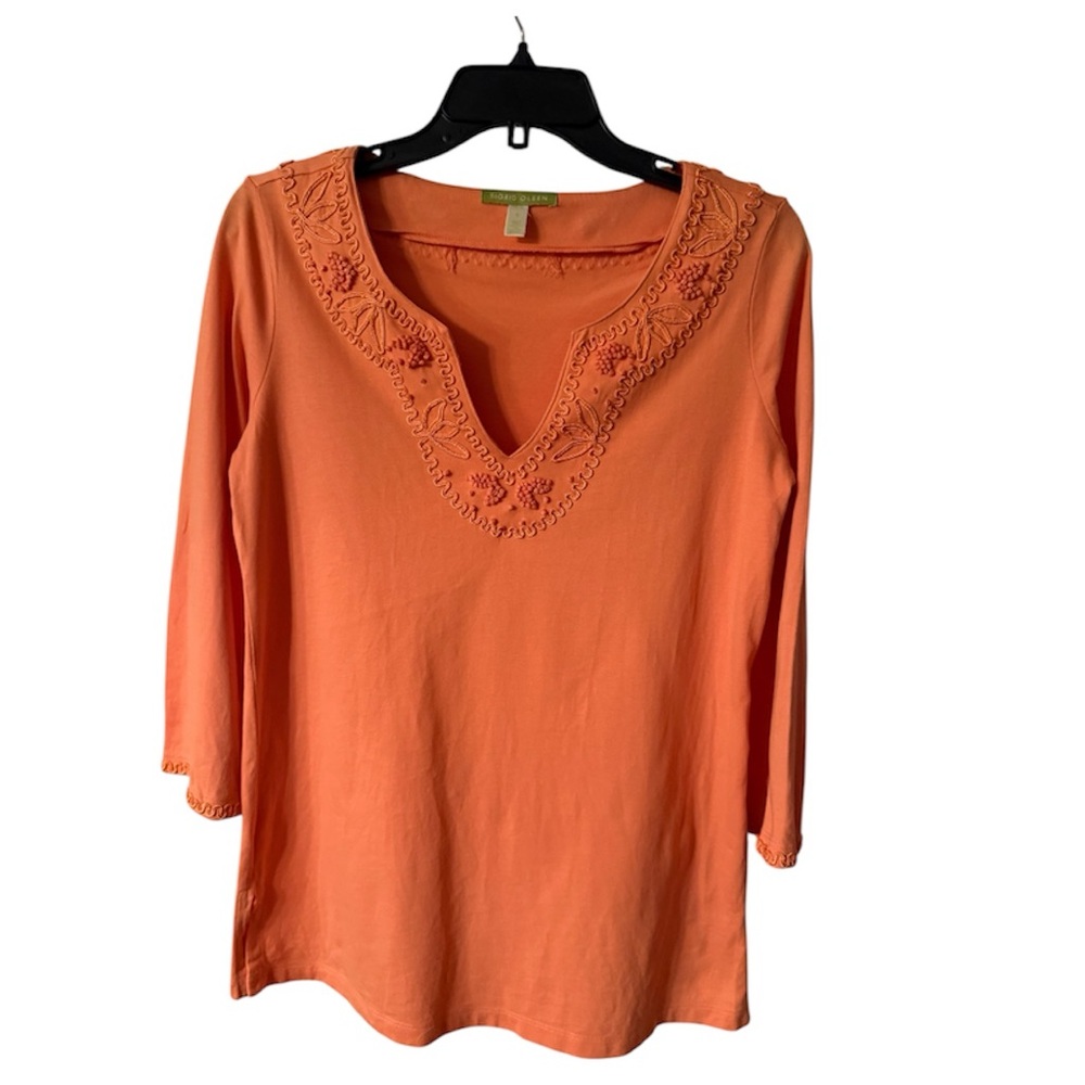 Orange Embroidered Women's Top Sigurd Olsen size small